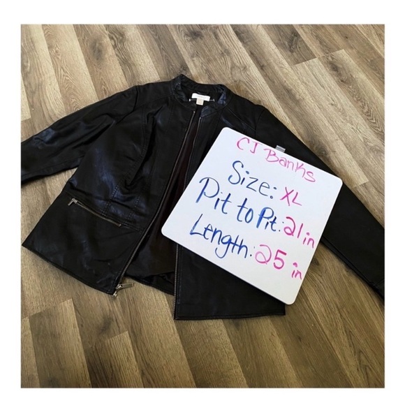 Black Faux Leather Moto Jacket - Picture 4 of 4